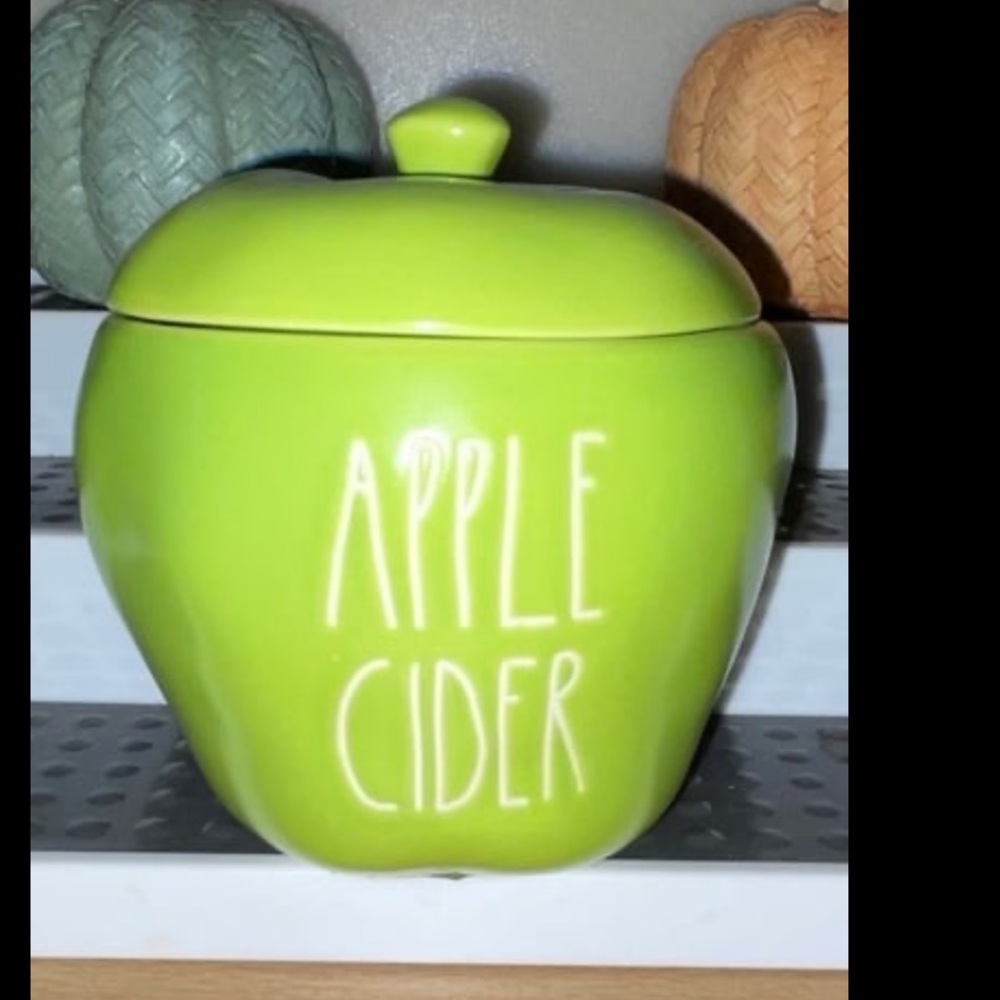 Rae Dunn DW Home & Magenta Apple Cider Figural Apple Candle Canister